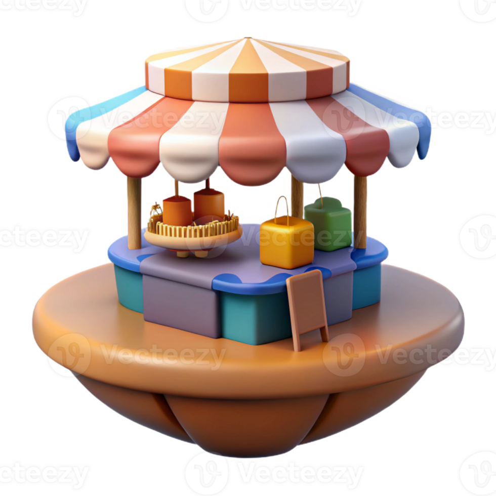 Candy Shop 3D Model A whimsical candy shop filled with vibrant treats, crafted in a delightful three-dimensional model. png