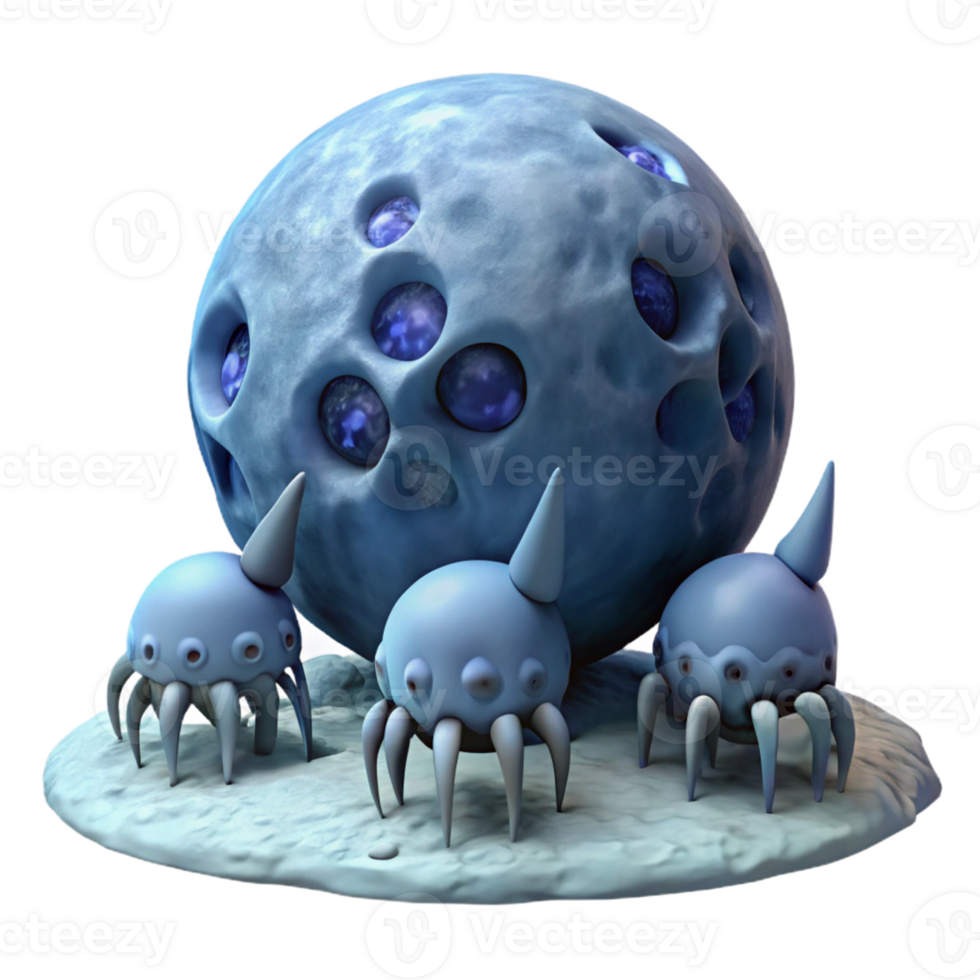 Alien Creature with Orb - A whimsical depiction of an alien creature holding an orb capturing its playful and enchanting presence png
