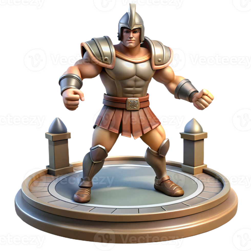 Powerful Warrior in a Three Dimensional Model of Strength png
