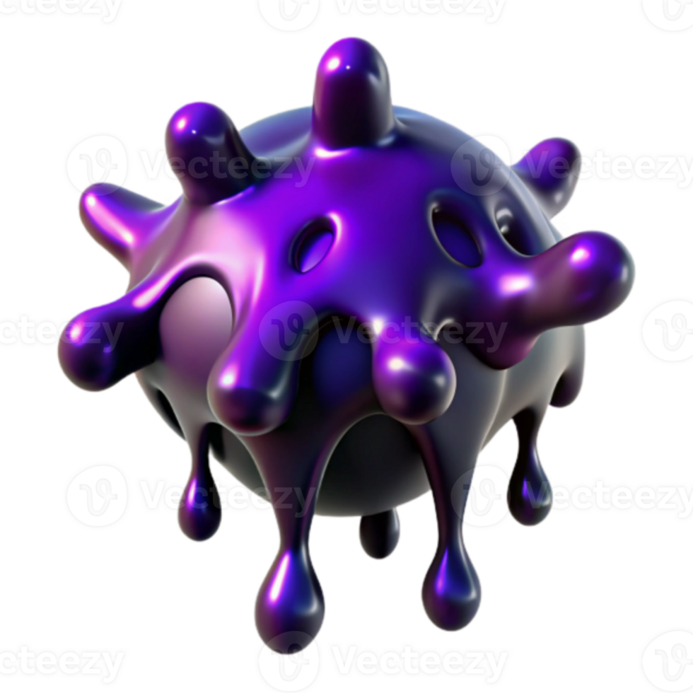 Dynamic 3D Render of Abstract Purple Globules png