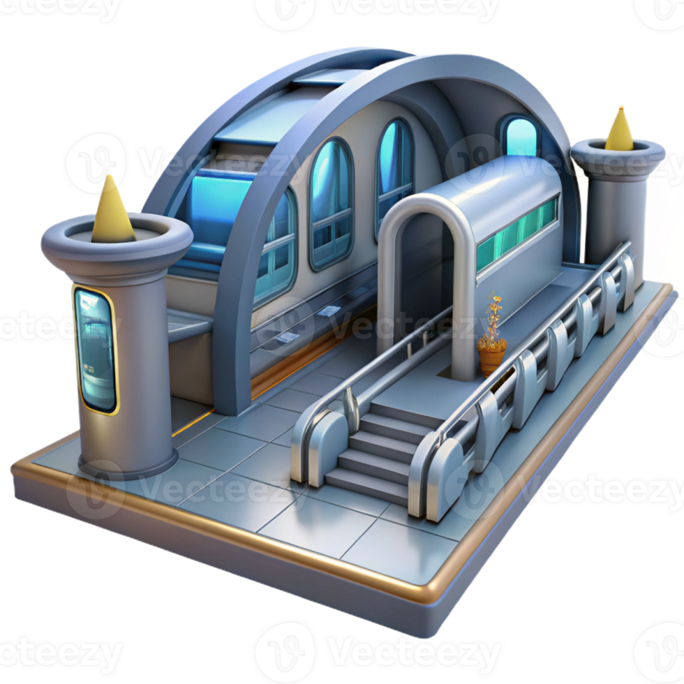 Futuristic Building Design A visionary depiction of a building crafted for futuristic design, capturing the essence of innovation in a digital world. png