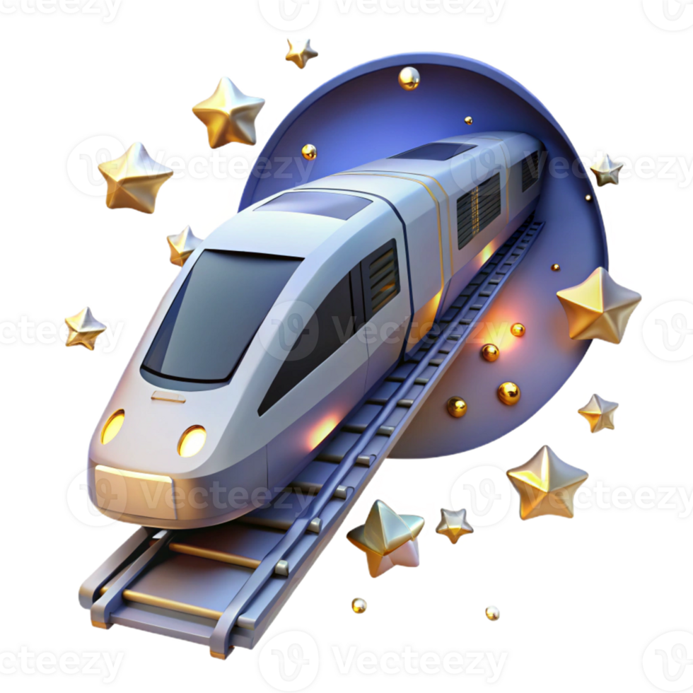 High-Speed Rail A Stellar Journey A dynamic depiction of a rail navigating the cosmos, capturing the essence of speed in a digital world. png