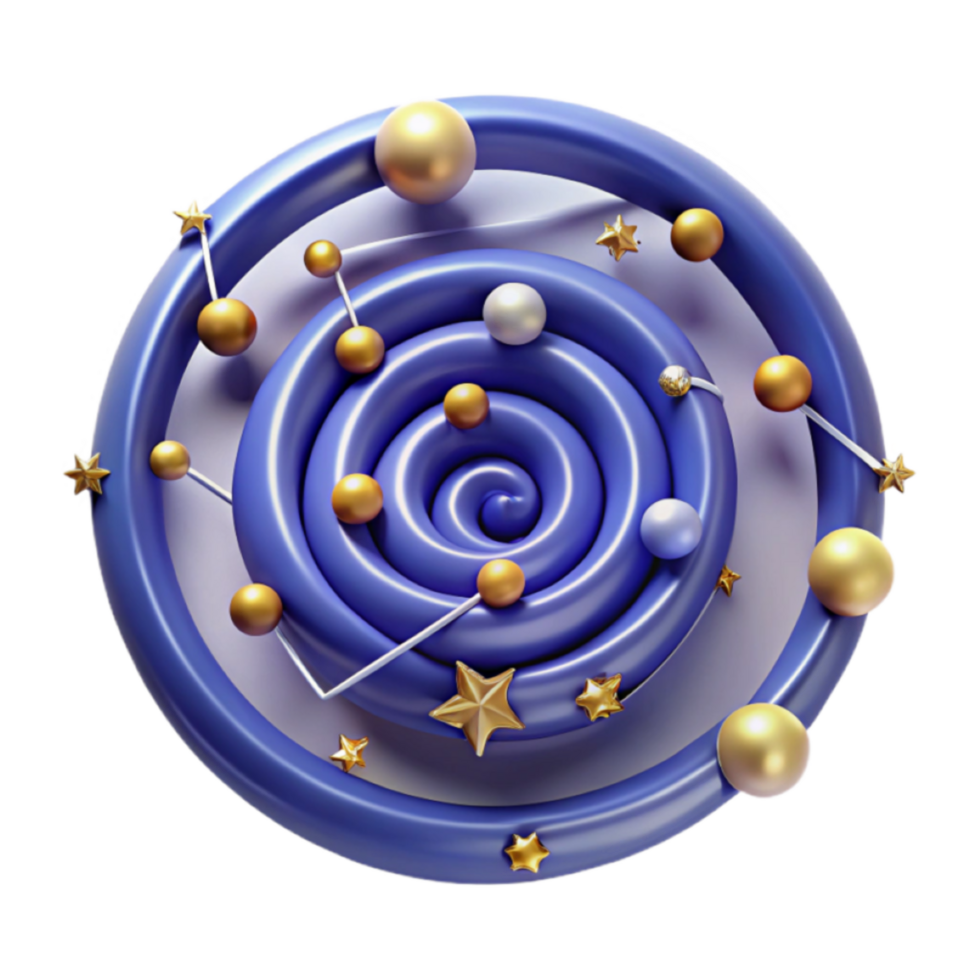 Cosmic Spiral 3D Render Abstract Background Image png