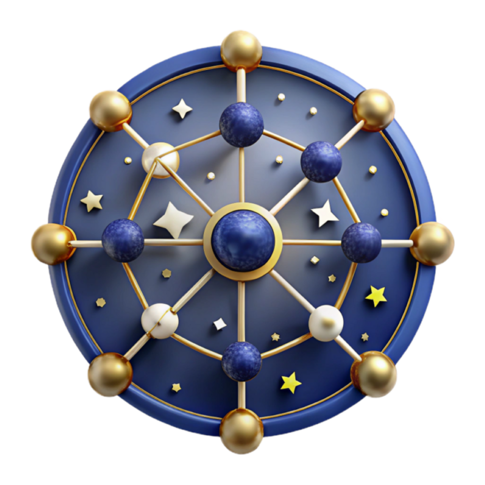 3D Render Celestial Network Abstract Background Image png