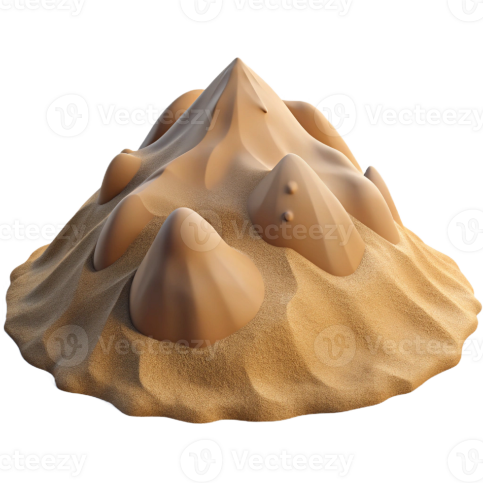 Sand Dune Landscape 3D Render A serene depiction of a landscape navigating a world of sand dunes, captured in a stunning three-dimensional render. png