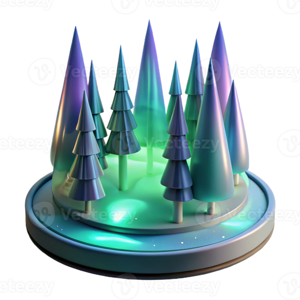 Enchanted Forest in a Three Dimensional Render of Magical Beauty png