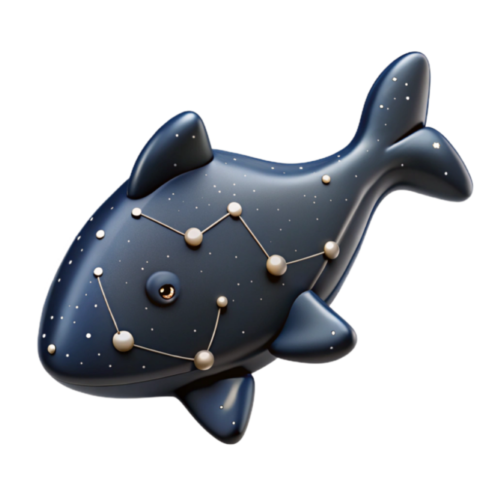 3D Render Pisces Constellation Fish Zodiac Sign Illustration png