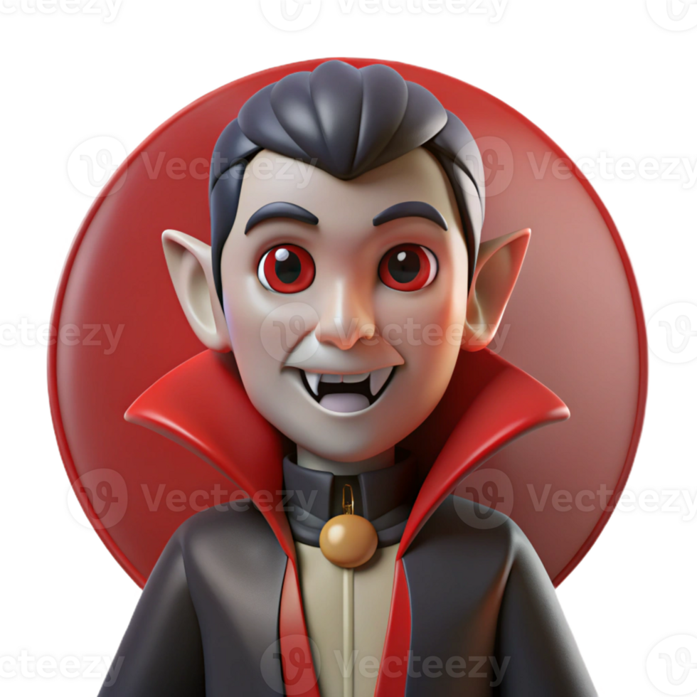 Cute Cartoon Vampire - A whimsical depiction of a cartoon vampire with exaggerated features and playful expression png