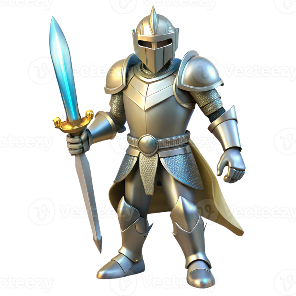 Knight with Sword and Armor in a Fantasy Game Setting png