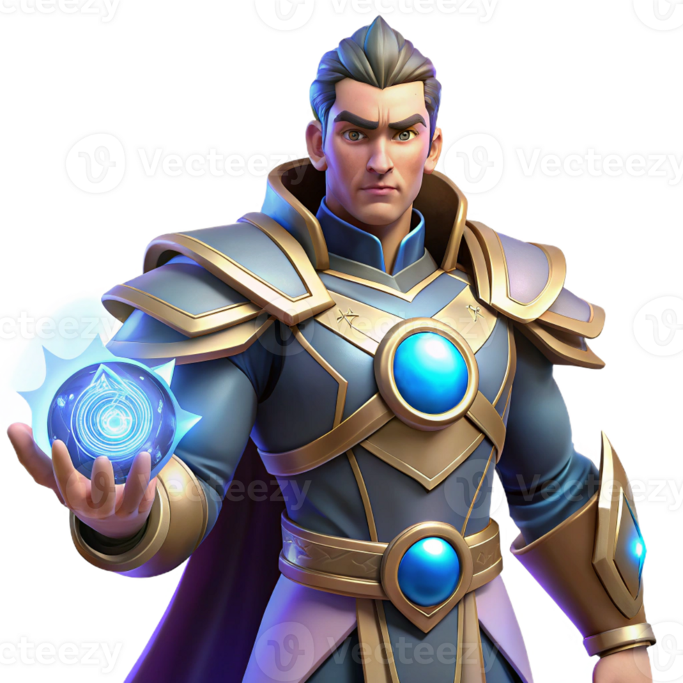 Mystic Mage as a Realm Defender in a Magical Three Dimensional Scene of Enchantment png