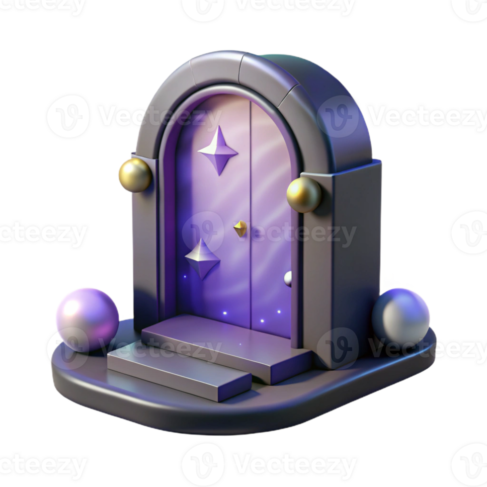 Mystic Door 3D Render A magical 3D depiction of a mystic door, creating an aura of mystery and enchantment. png