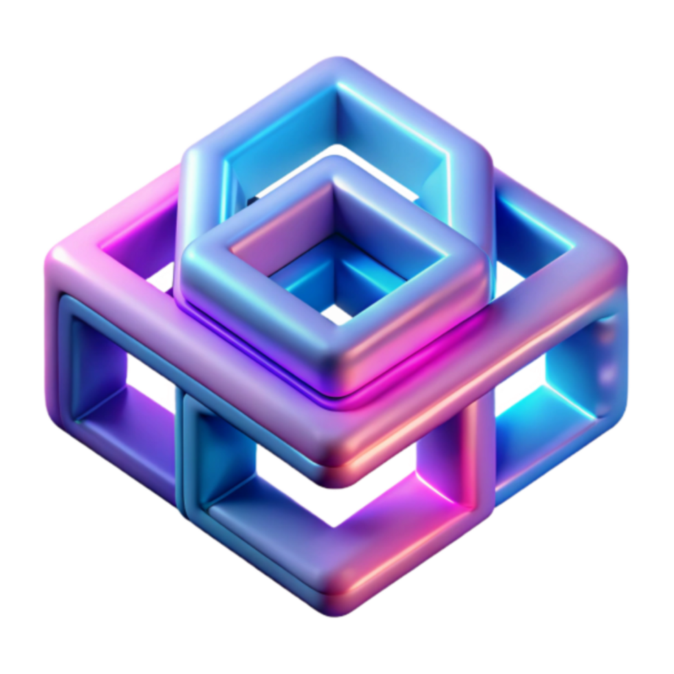 3D Render Interlocking Cubes Abstract Background Image png