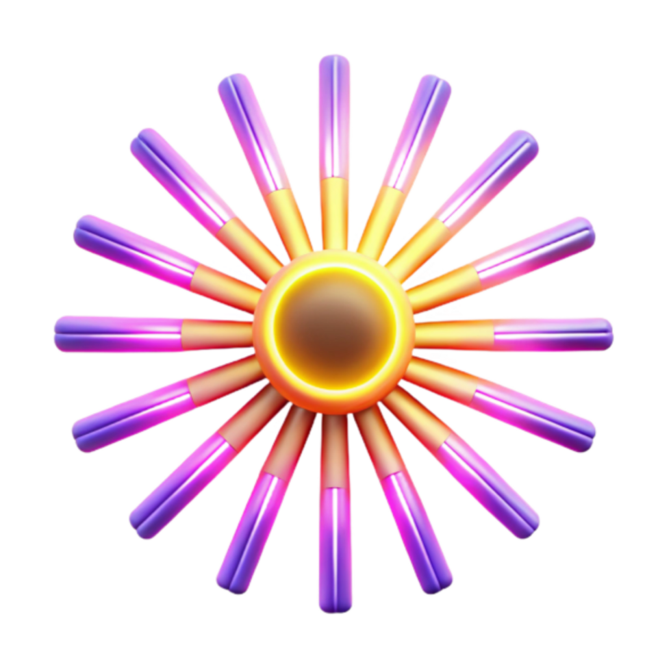 Vibrant 3D Sunburst Abstract Graphic Design Element png