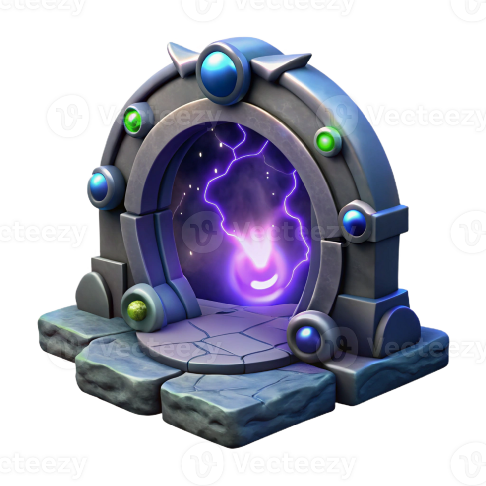 Mystic Portal with Swirling Energy and Fantasy Gateway to Another Realm png