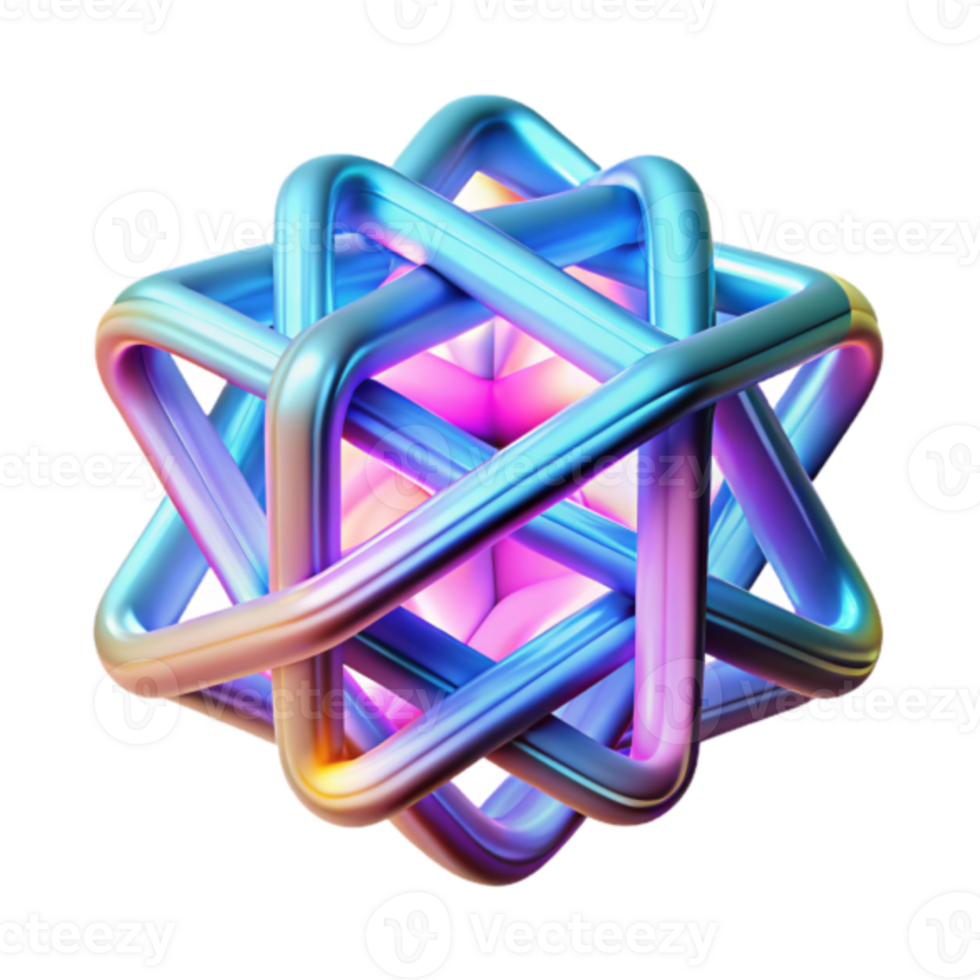3D Render of Intertwined Geometric Shapes Abstract Background Image png