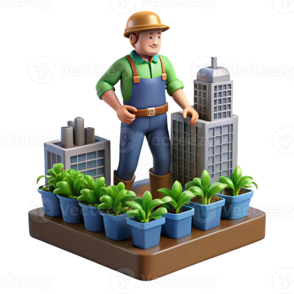 Urban Rooftop Gardening - A dynamic depiction of urban rooftop gardening capturing the essence of modern urban planning and environmental harmony png