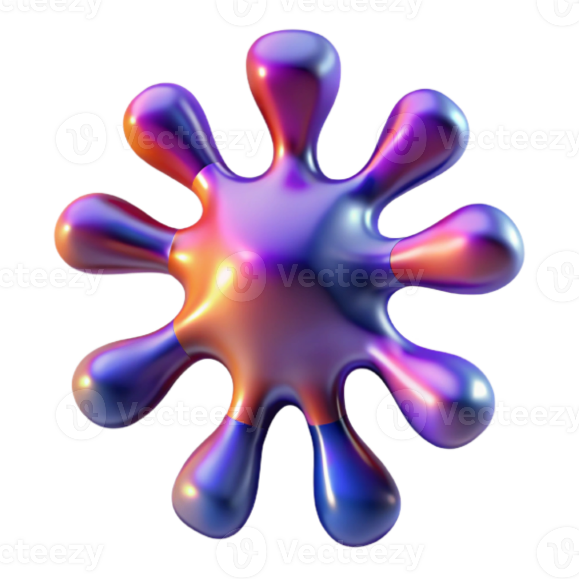 Abstract 3D Render of Iridescent Blob Multicolored Organic Shape Abstract 3D Render of Iridescent Blob Multicolored Organic Shape