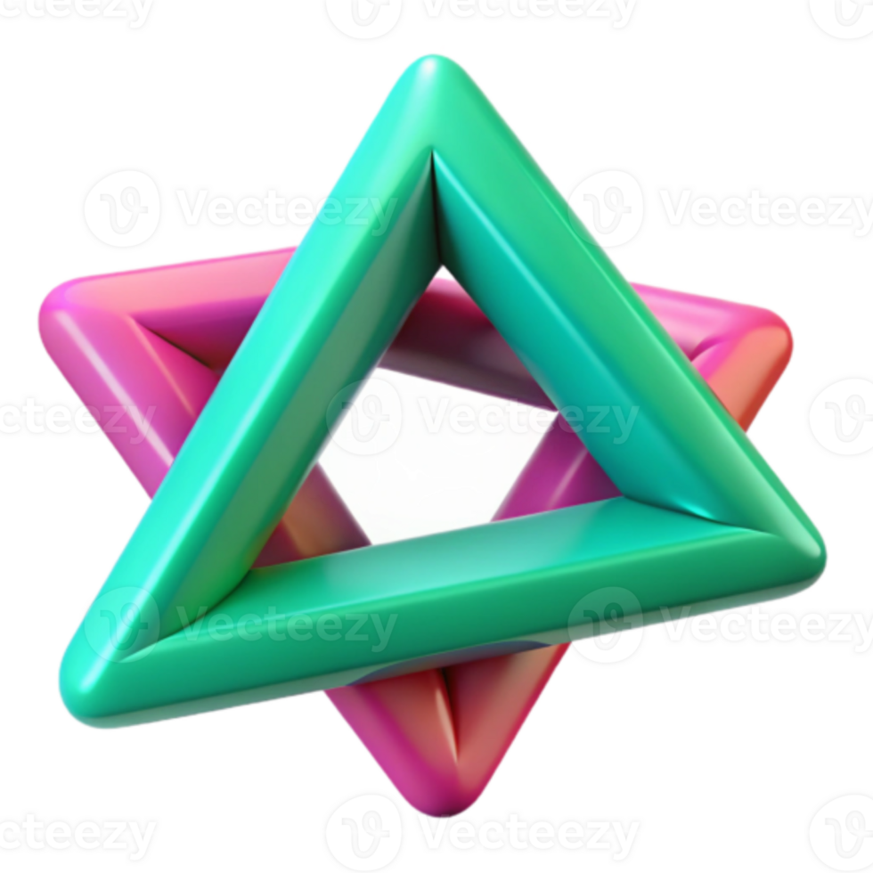 Interlocking Triangles 3D Render Abstract Background Image png