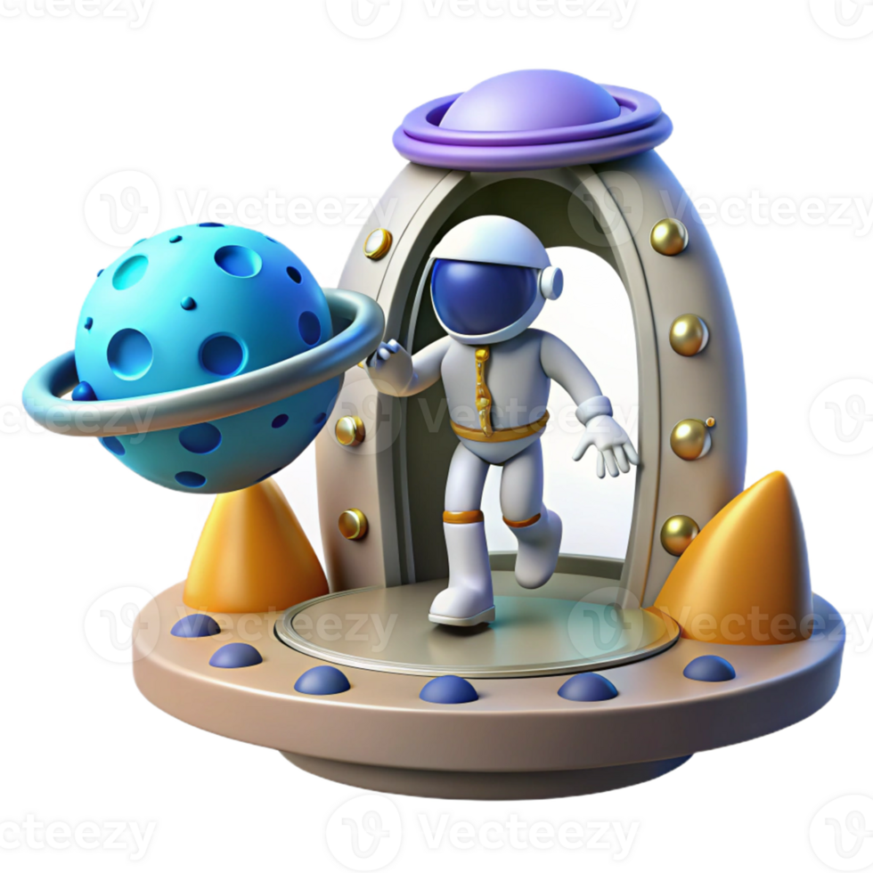 Astronaut and Planet Space Exploration - A dynamic depiction of an astronaut exploring a planet capturing the essence of space adventure and discovery png