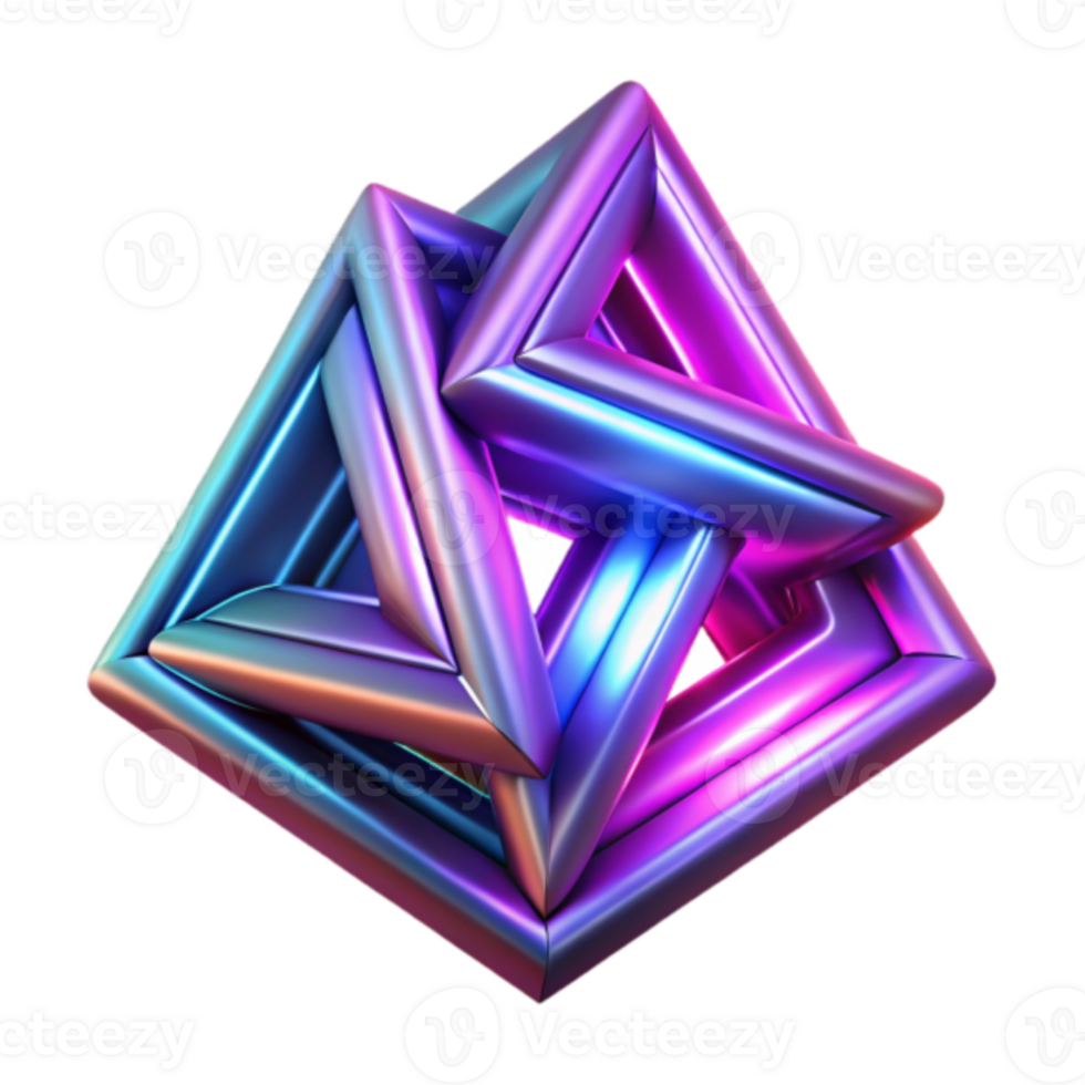 3D Abstract Geometric Interlocking Triangles Background Image png