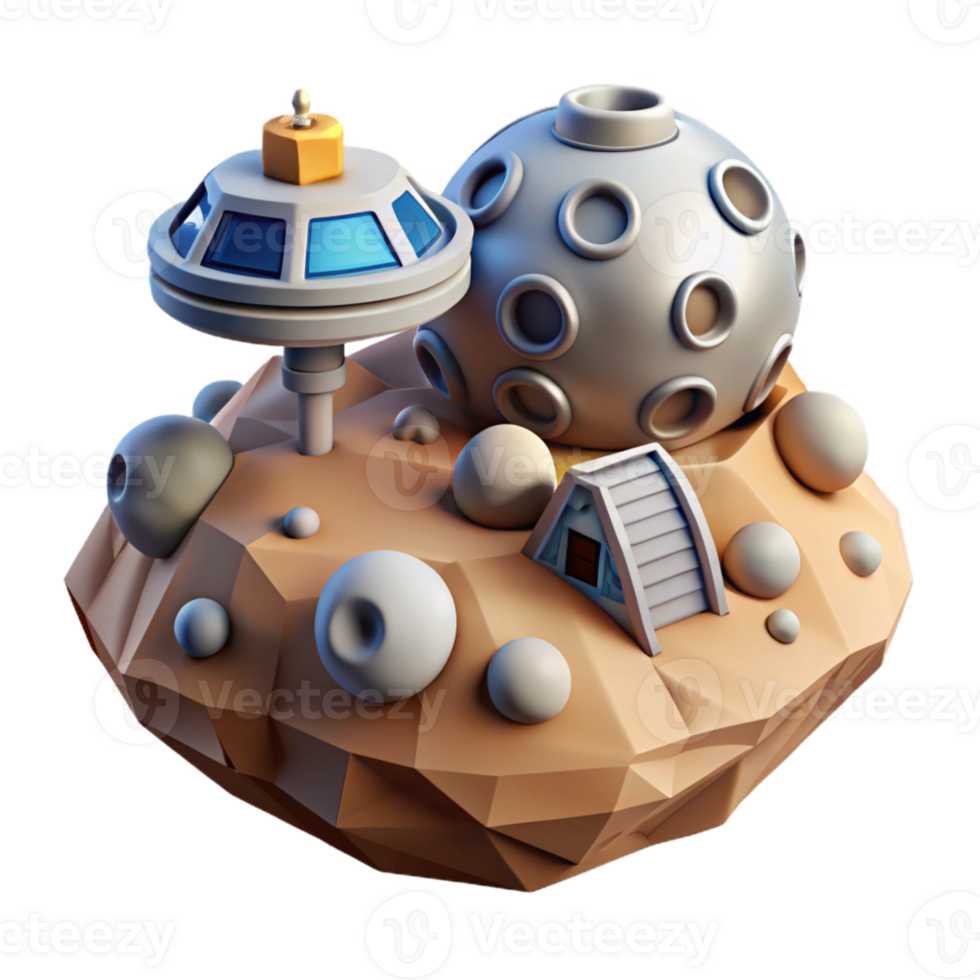 Asteroid Habitat Space Colony Design A dynamic depiction of a habitat crafted on an asteroid, capturing the essence of space exploration in a digital world. png