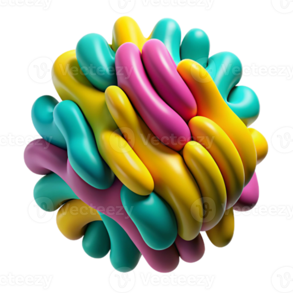 Abstract 3D Render of Intertwined Colorful Forms 55720879 PNG