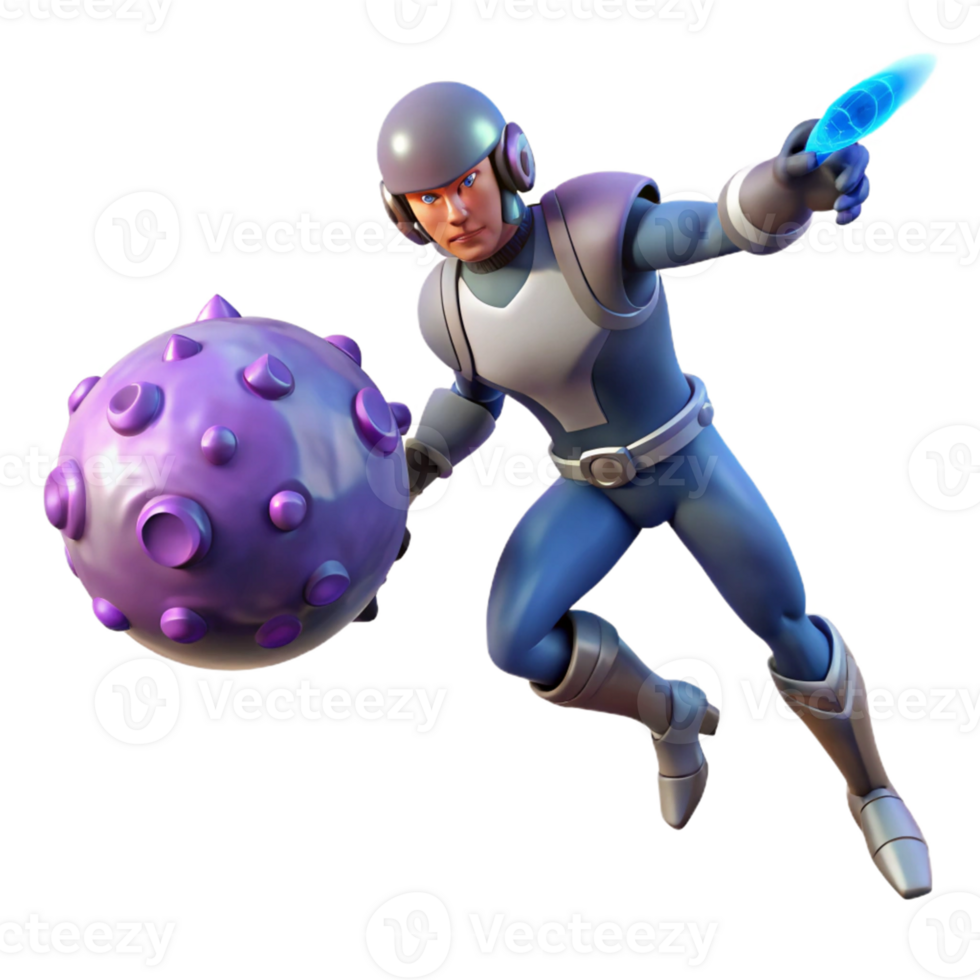 Space Explorer with an Energy Weapon in a Galactic Adventure png