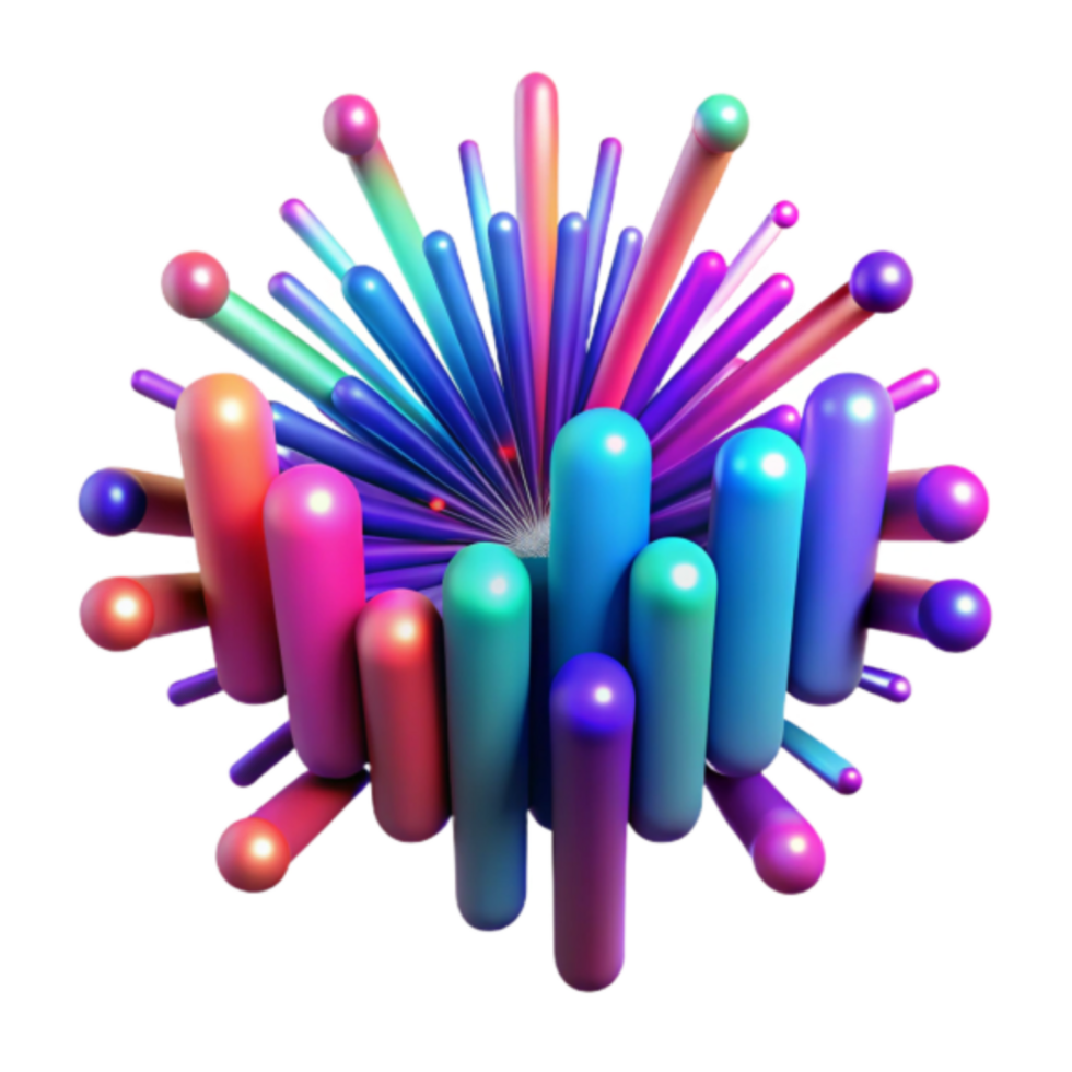Vibrant 3D Abstract Background Image Cylindrical Burst Design png