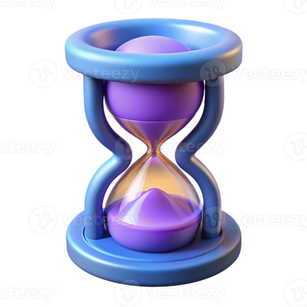 Time Management with an Hourglass Concept in a Thoughtful Three Dimensional Scene png