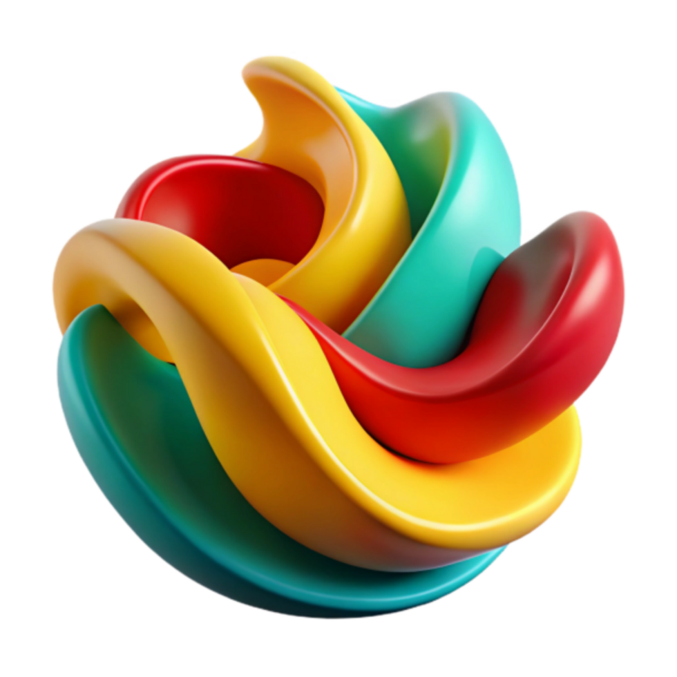 Vibrant 3D Abstract Background of Intertwined Colorful Shapes png