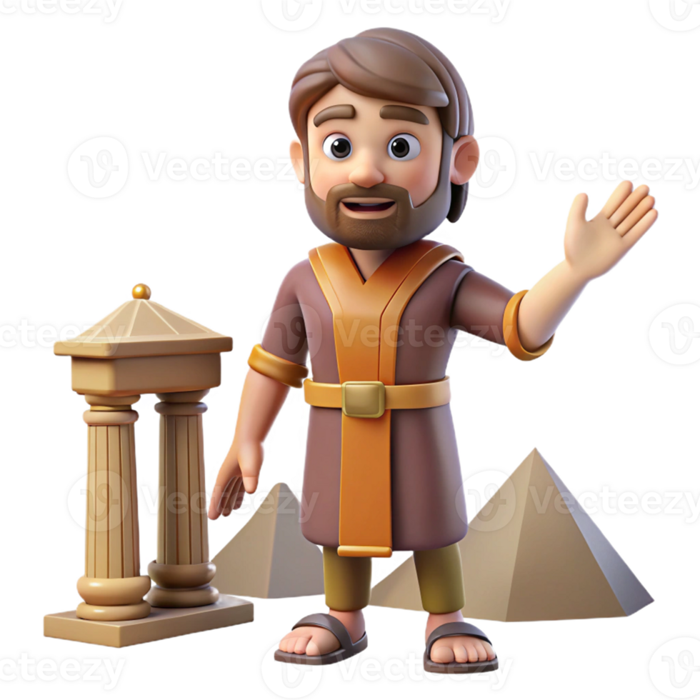 Ancient Civilization 3D Model A serene depiction of a civilization navigating the digital landscape, captured in a stunning three-dimensional model. png