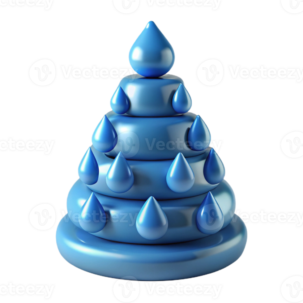 Water Drop Tree in a Serene Three Dimensional Render of Nature png