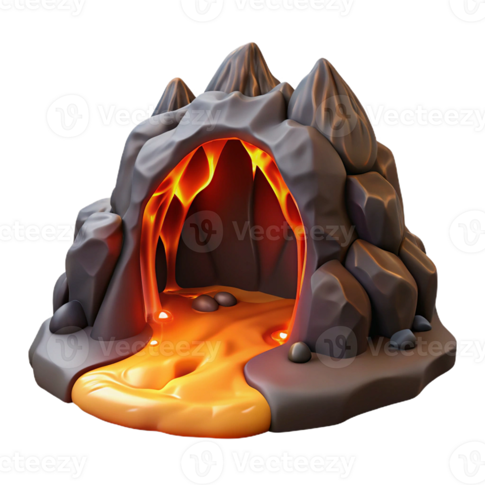 Lava Cave in a Three Dimensional Model of Historical Design png