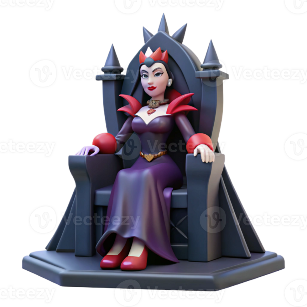 Evil Queen Throne Three Dimensional Render in a Haunting Scene of Enchantment png