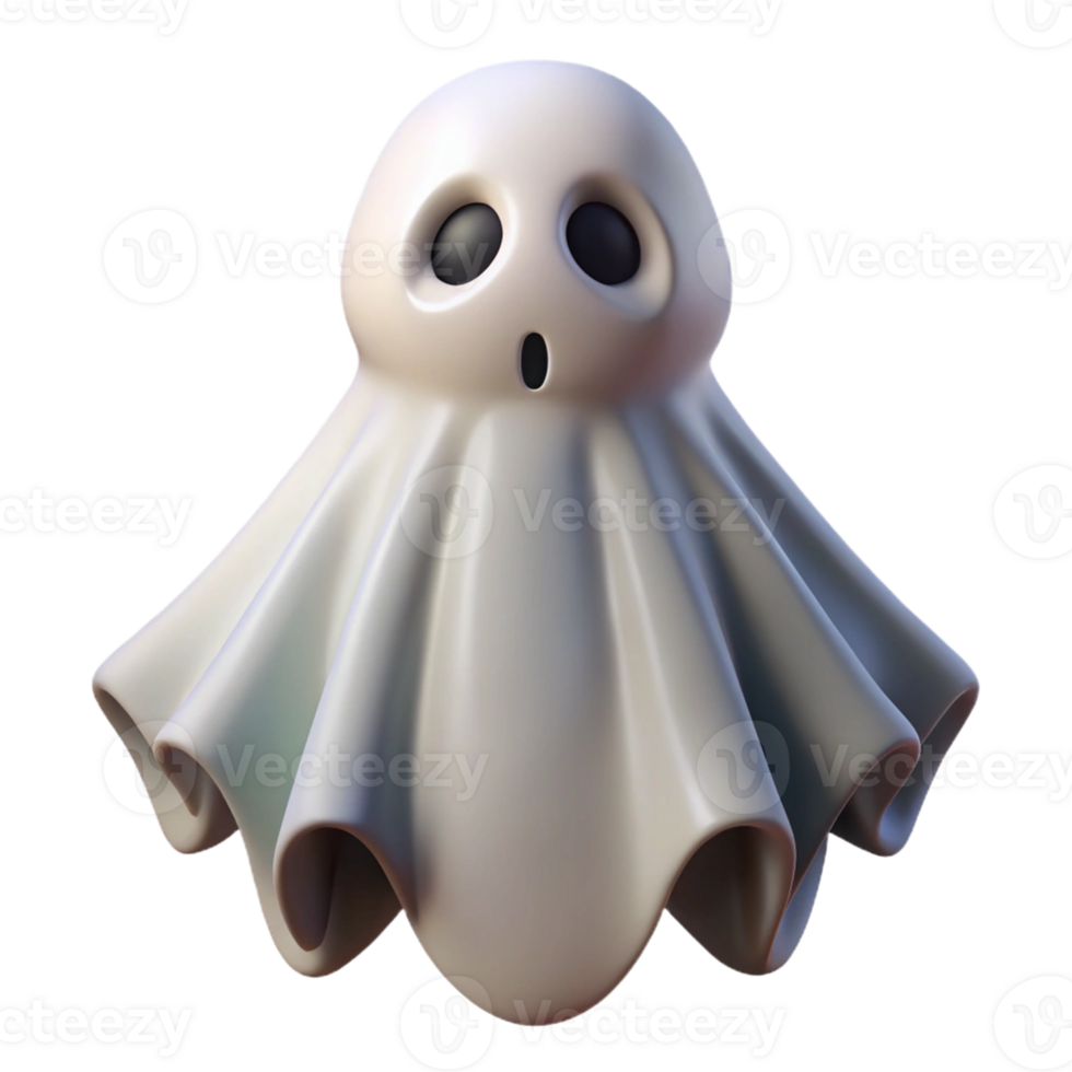 Cute Spooky Ghost Illustration - A whimsical illustration of a spooky ghost capturing its playful and enchanting presence png