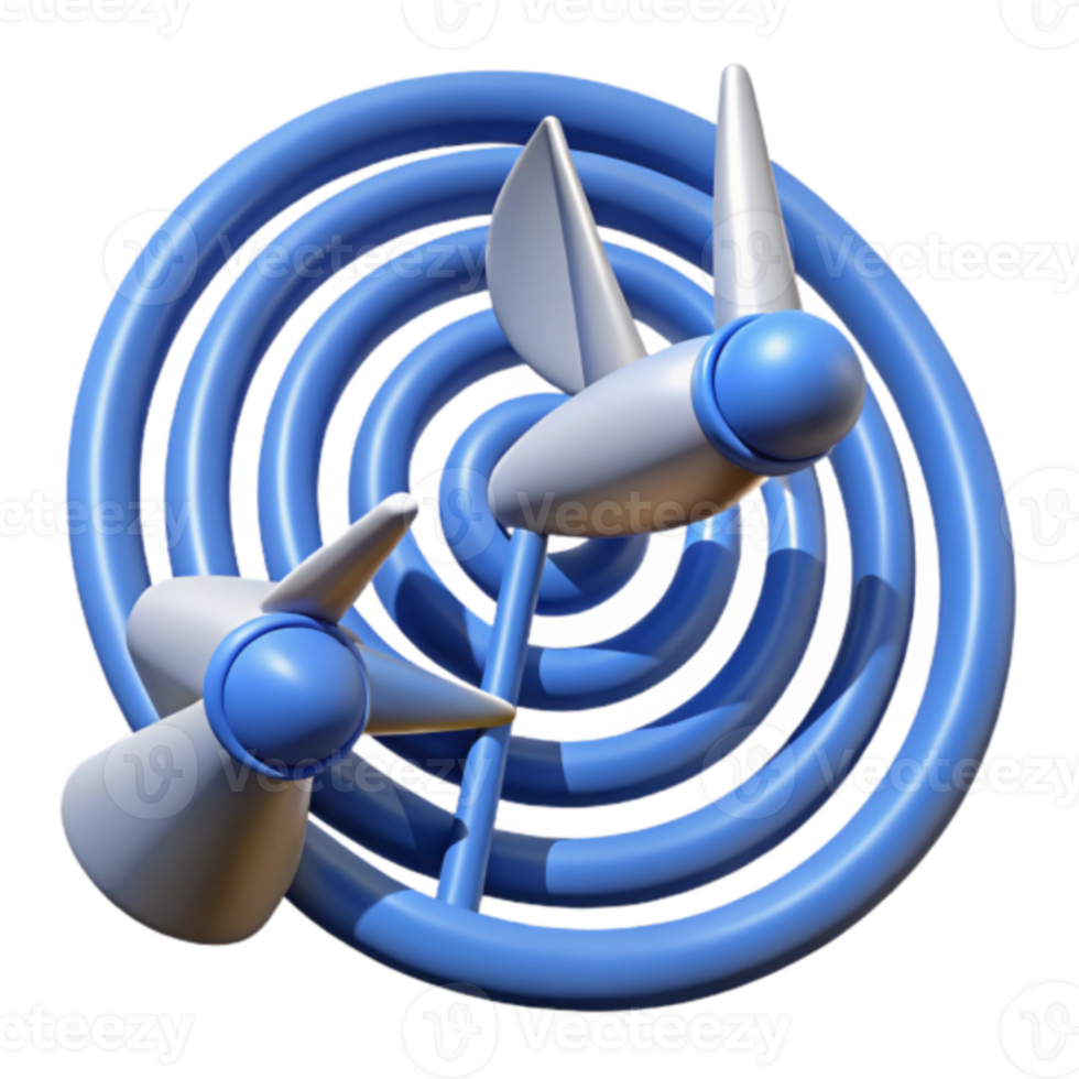 Abstract 3D Render of Rotating Propellers and Circular Design Elements png