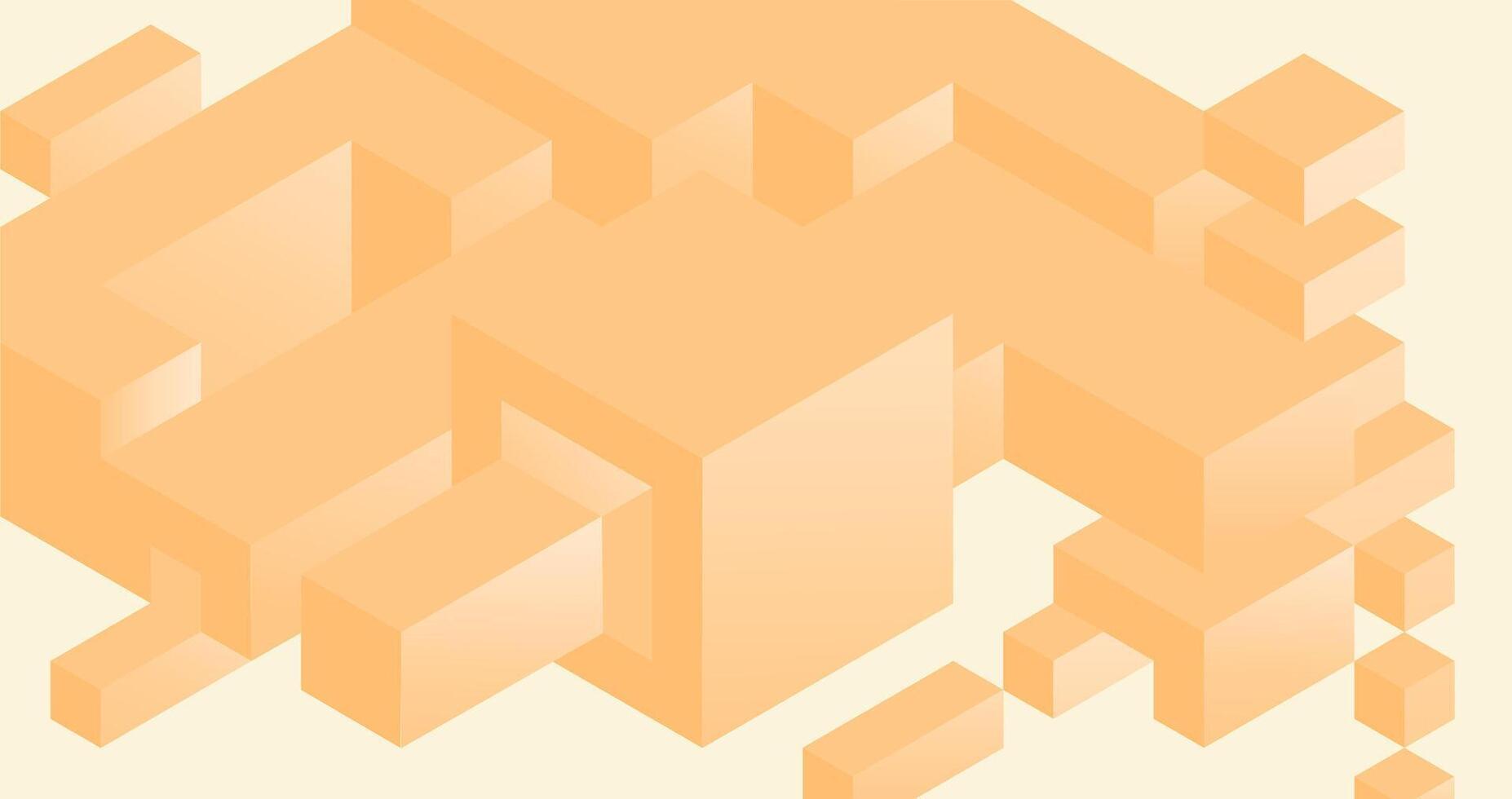 Large interconnected cubes in a structured isometric form, appearing like a construction blueprint vector