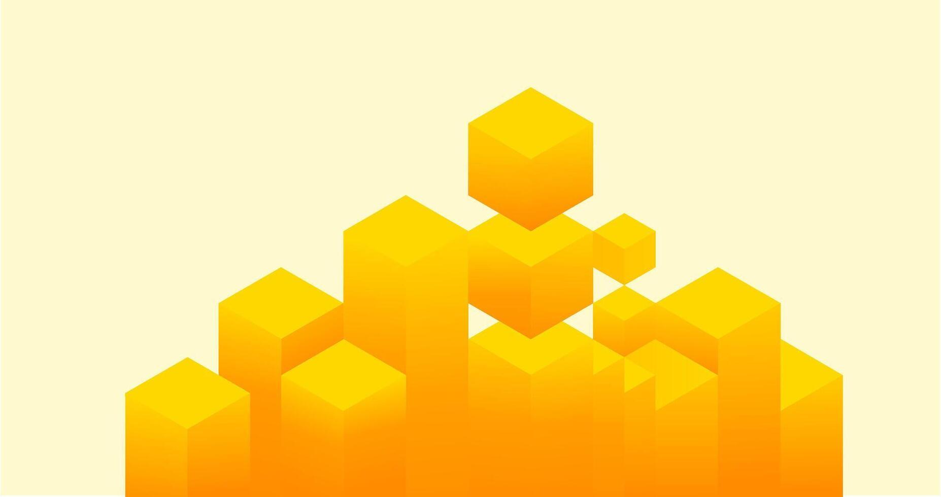 Geometric cubes stacked in a gradient of orange, giving an energetic and modern look vector