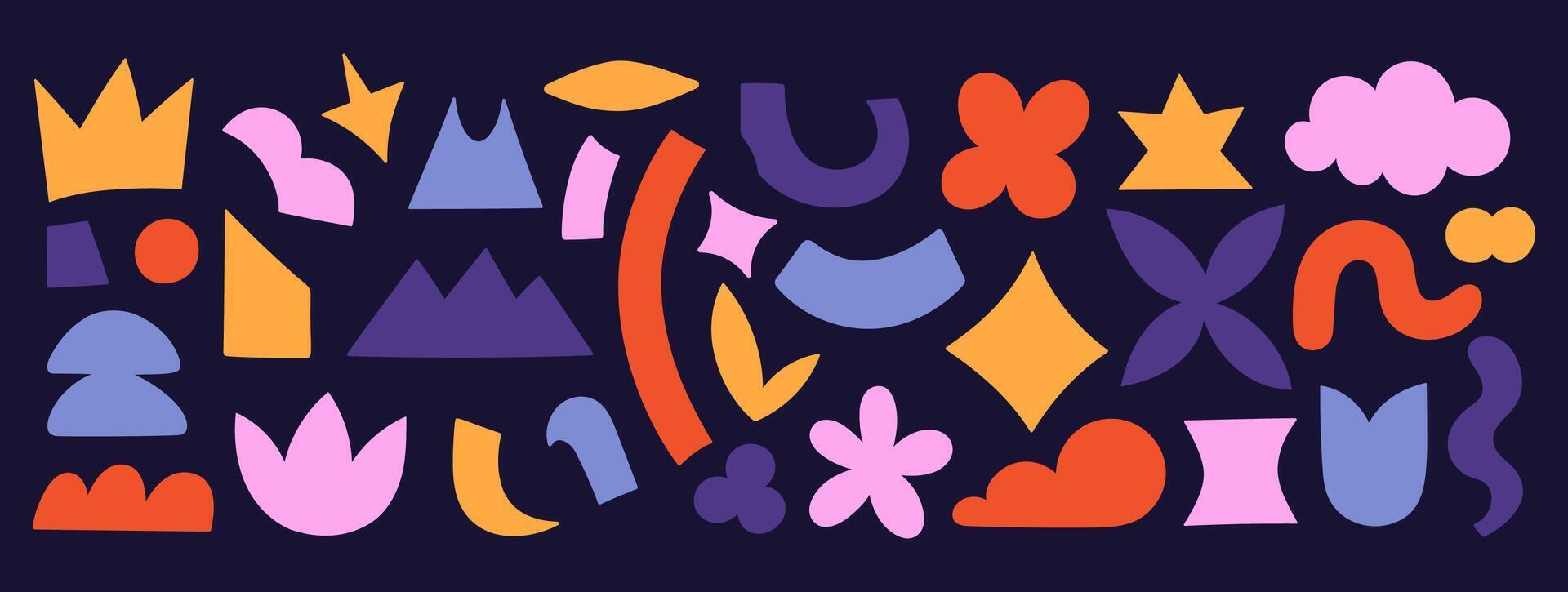 Set of abstract shapes of different colors. graphics. vector