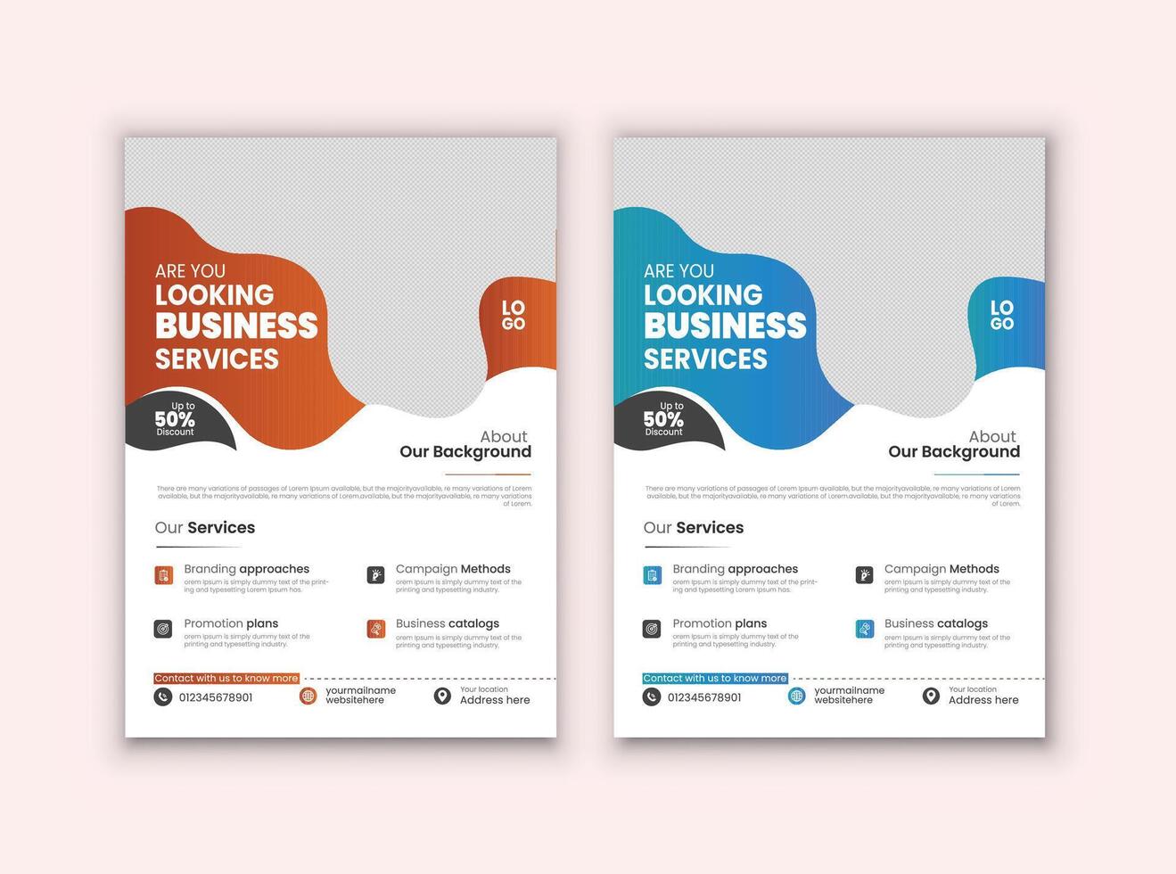 Print template for advertising, flyer design vector