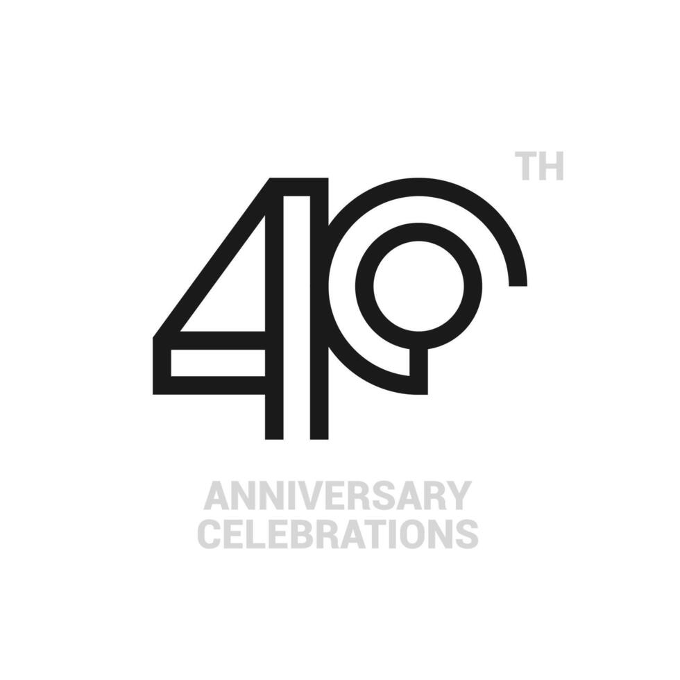40 years anniversary logo design on white background for celebration event. 40th celebration emblem. vector