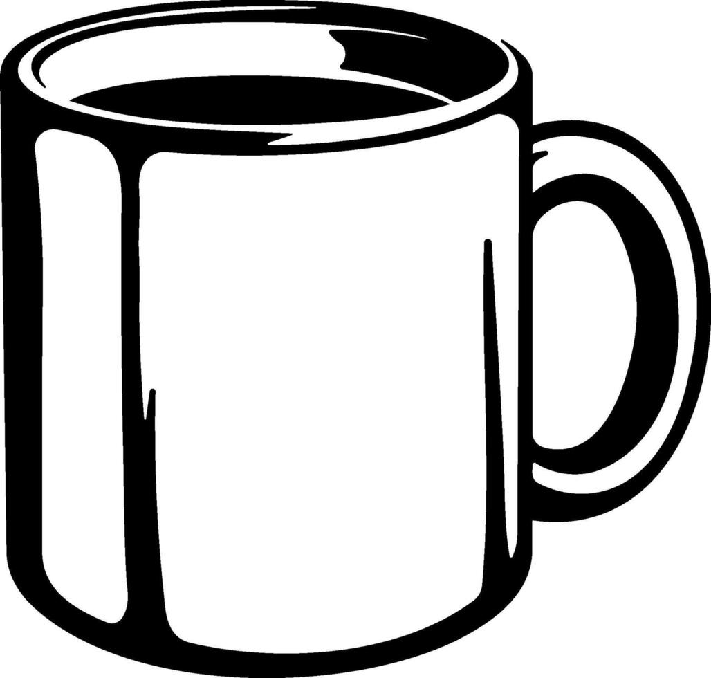 black silhouette of a mug of tea or coffee or drink without background vector