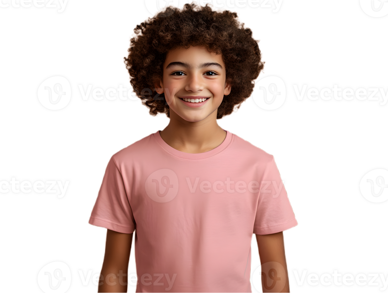 Joyful boy Showing Off a Pink Tee png