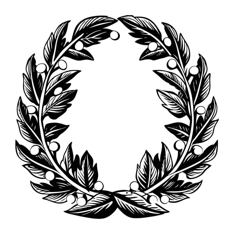 a laurel wreath with leaves and berries vector