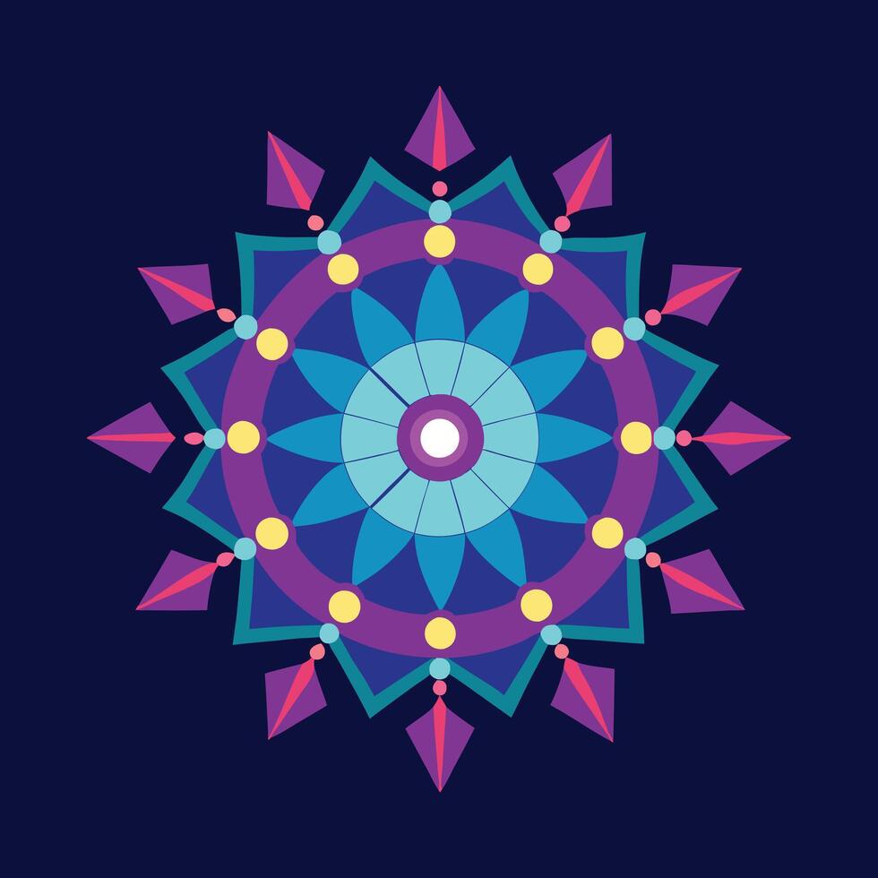 a colorful circular design on a dark blue background vector