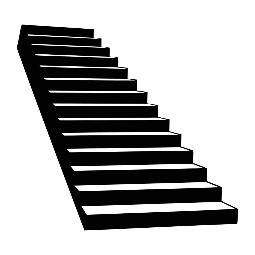 a black and white illustration of a staircase vector