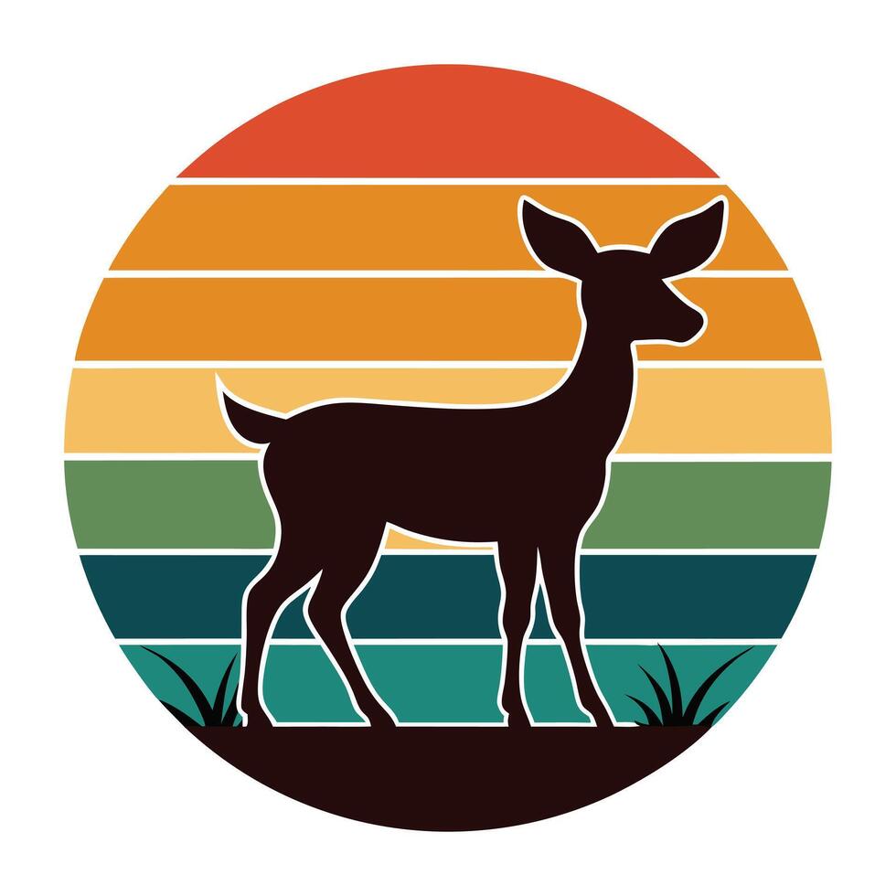 a deer standing in front of a colorful background vector