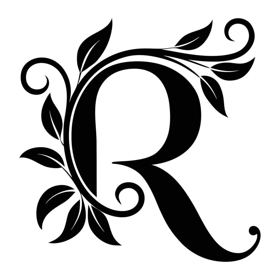 a black and white logo for the letter r vector