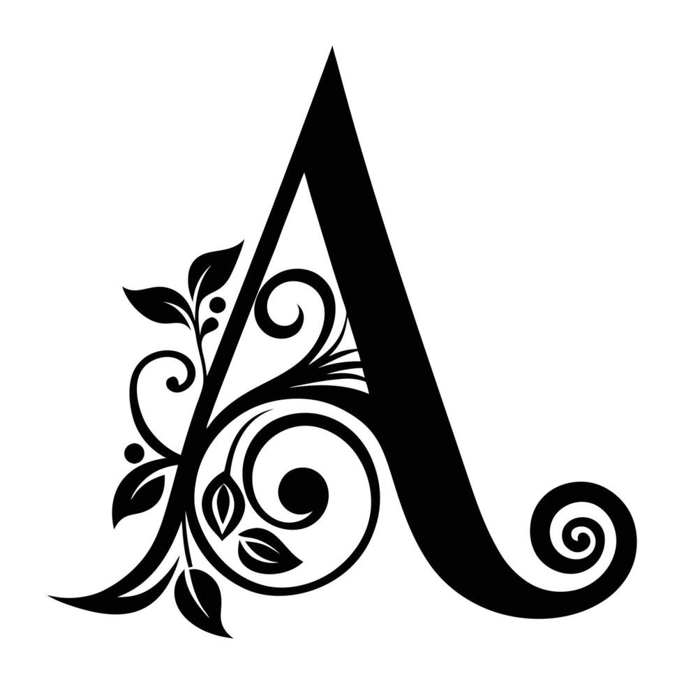 a black and white logo for a letter a vector