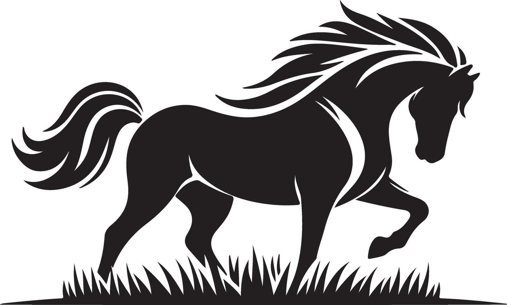 Majestic Horse Silhouette Design on White Background vector
